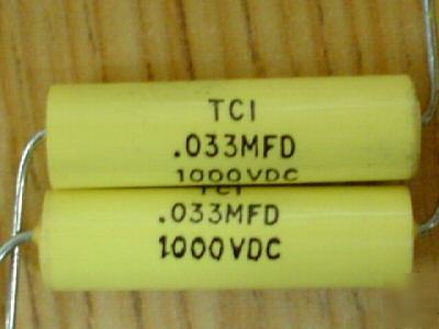25P 1000V .033UF tci axial mylar hi volt capacitor film