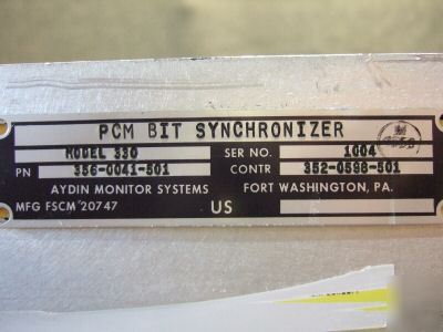 Aydin monitor systems pcm bit synchronizer 330