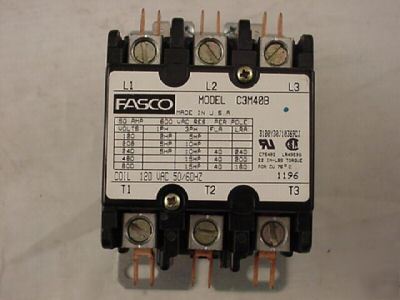 Fasco contactor C3M40B 120 volt 3 pole 50 amp