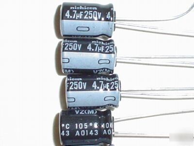 New 100 pcs 250V 4.7UF nichicon hi temp capacitor 