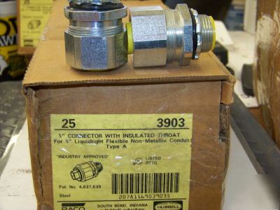 New 3/4'' connector with insulated throat, raco 3903, 