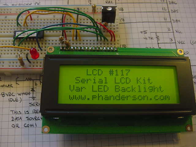 Serial lcd kit #117 - basic stamp or microchip pic 