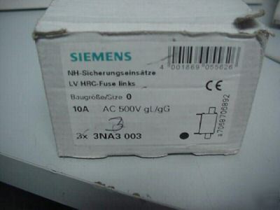 Siemens 3NA3 003 fuse 10A lotof 3
