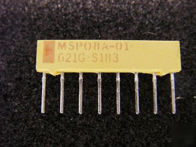  resistor network, MSP08A-01-621G, 620 ohm, 1W, 2%,100V