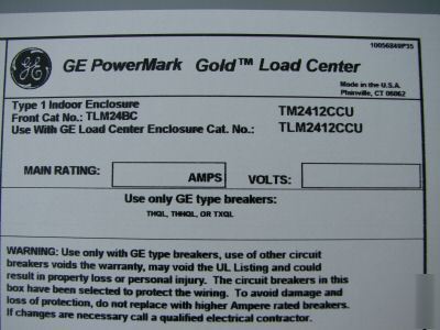 Ge power mark gold load center geh-6482 #107EE