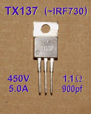 (10) texet TX137 400V 5.0A n-chl power mosfet ~IRF730