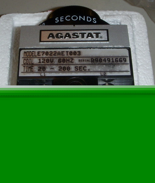 Agastat timing relay 120V E7022AET003 20-200 seconds