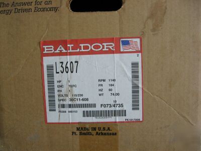 Baldor motor - 1 hp 1140 rpm - 115/230V - farm duty