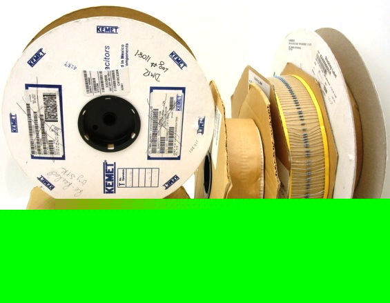 Lot of 5 reels of electronic components