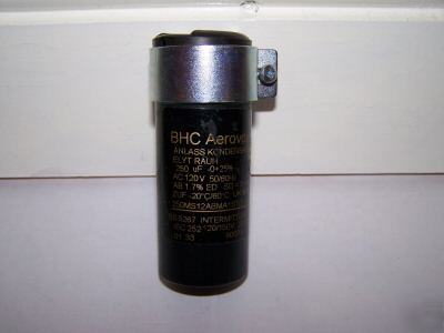 Motor start capacitor 250UF 120V with cap & ring clip