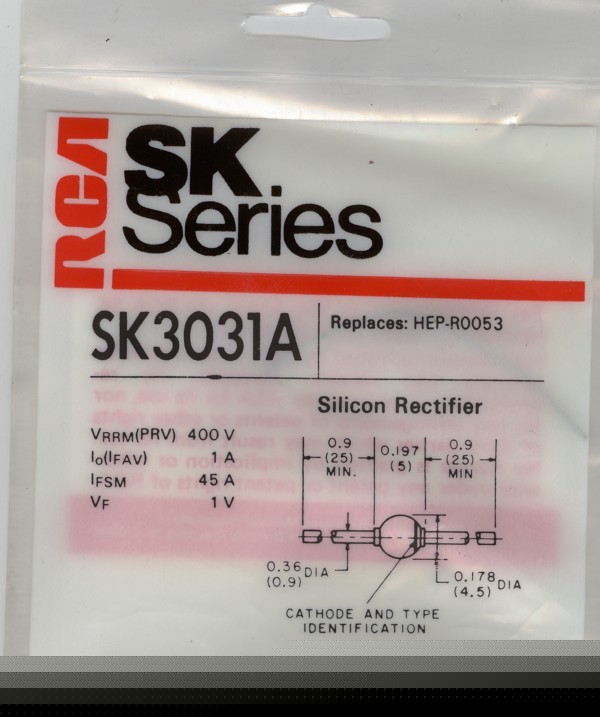 Rca silicon rectifier sk 3031A 1N645A diode