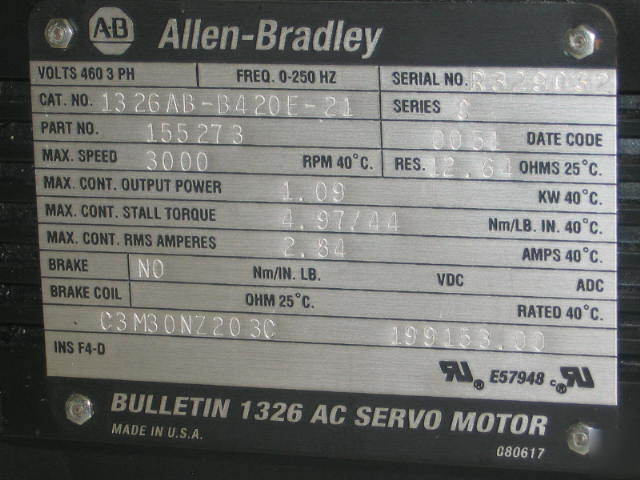 Ab allen-bradley ac servo controller motor cable 1394C