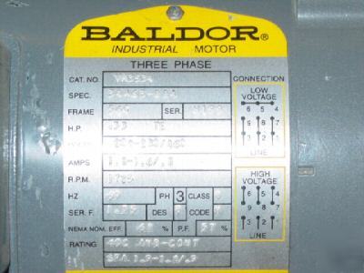Baldor motor - VM3534 / .33HP /1725RPM / 3PH