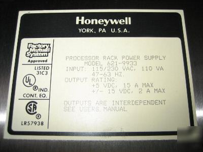 Honeywell 621-9933 i/o system rack power supply 6219933