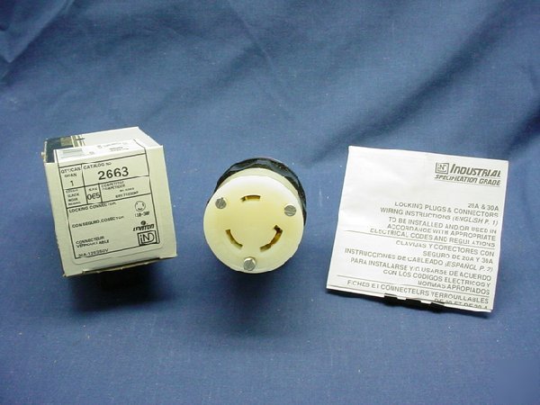 Leviton L10-30 locking connectors 30A 125/250V 2663
