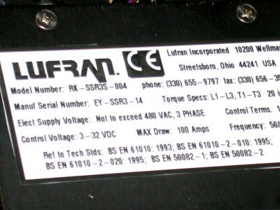 New lufran solid state relay retrofit kit rk-SSR3S-004