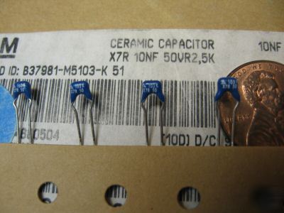 P/n - B37981F5103K ceramic capcitor X7R 10NF 10% 5MM