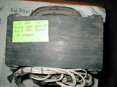 Power transformer heavy 117 to 64VCT 8A & 72VCT 2A tstd