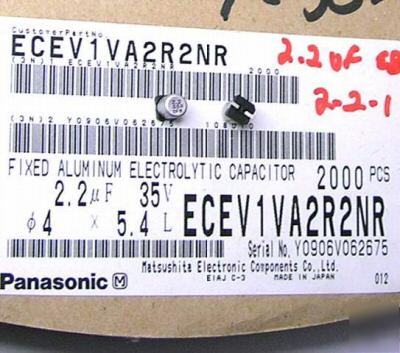 Lot 4000 smt capacitor 40X55 20% pana#: ECEV1VA2R2NR