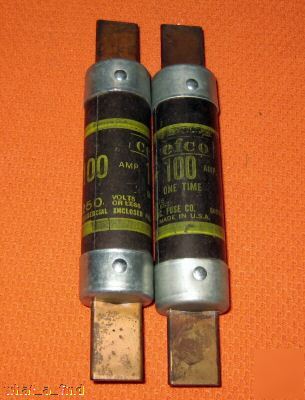 New lot 2 cefco T100 fuse T100/250 100 a 250 volt