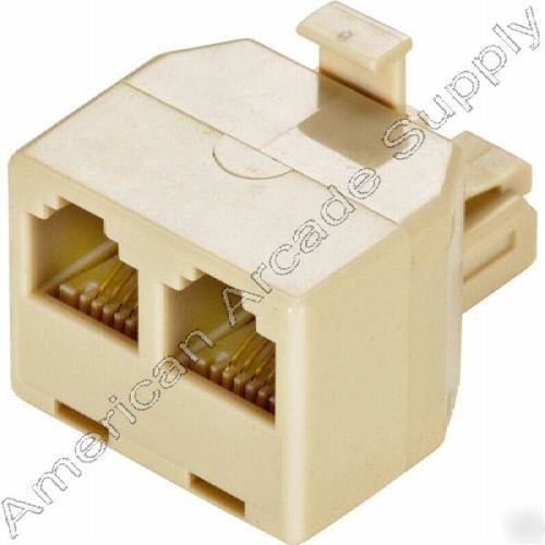 New rj 11/12 modular phone tee, voice telephone adapter