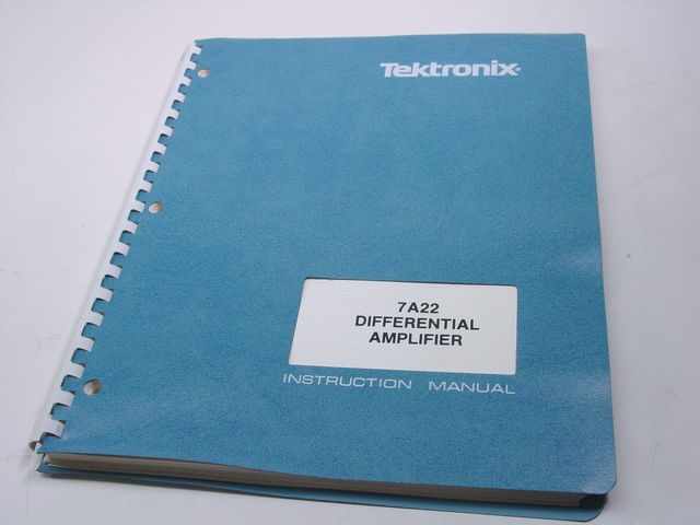 Tektronix 7A22 differential amplifier instruction manua