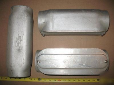 Lot of 3 killark conduit outlet bodies 2 1/2