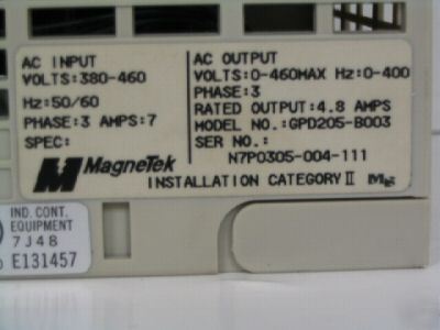 Magnetek GPD205 ac drive model #GPD205-B003