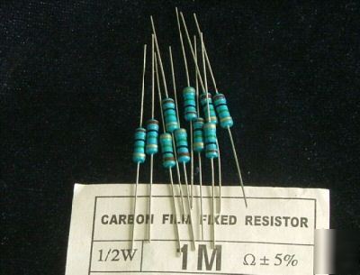 10 pcs 1M 1/2W carbon resistor for guitar amplifier