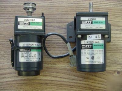 (2) oriental motor 2IK6RGN / 2IK6GN motor w/ gear head=