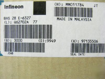 12000 BZX84-C43, 3000 BAS28E-6327, 425 TAJC336M016R