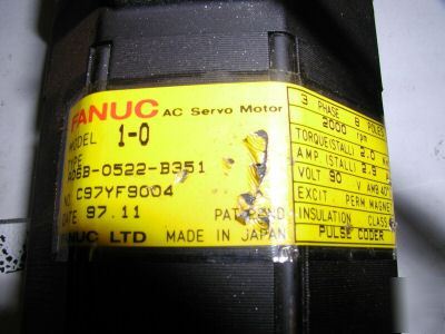 Fanuc ac servo motor o 1-0 A06B-0522-B351 red cap