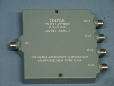 Narda/L3 4321C-4 coaxial power divider, 4WAY, 0.5-2 ghz