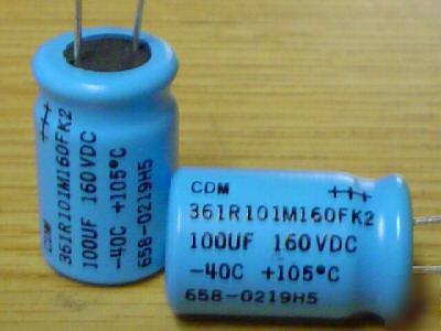 New 20 cdm 160V 100UF low esr 105C radial capacitors 