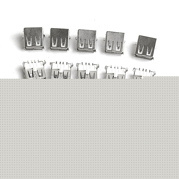 New 20 set usb type a female right angle pcb mount jack 