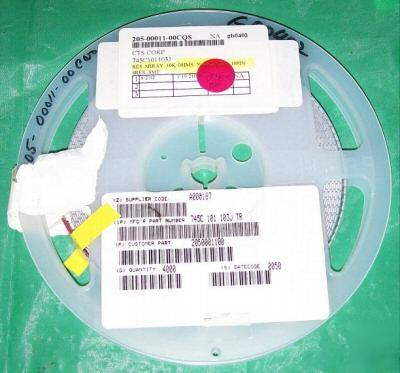 New (3000) 10K resistor arrays, 745C101103J, reel, smt