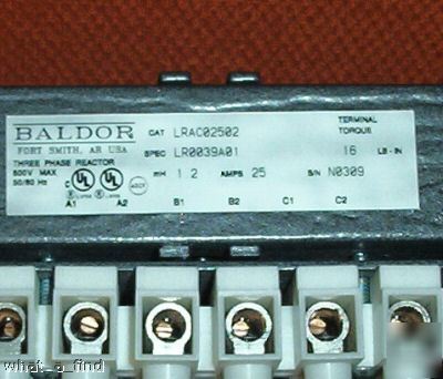 New baldor LRAC02502 3 ph reactor inductor warranty 