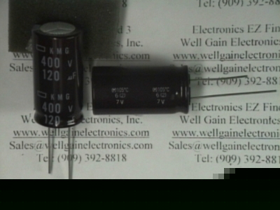New nic electrolytic capacitor 120UF 400VDC kmg 105C 