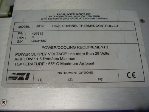 Racal 5014 dual channel thermal controller