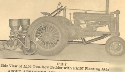 1935 john deere A100 bedder & planter manual