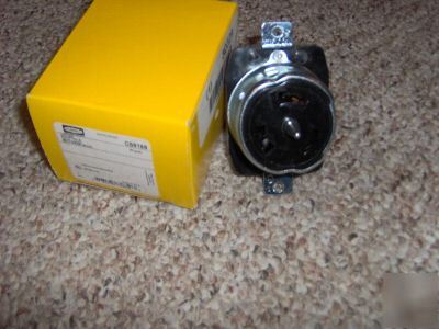Hubbell- 250 vac- 50 amp twist-lock receptacle, bn, 