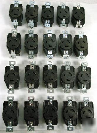 Lot of 20 hart-lock 20A 125VAC twist lock receptacles