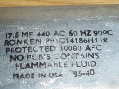 New 2 ronken 440V 17.5UF a/c motor run capacitors 