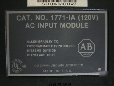 Ab allen bradley 1771-ia 1771AD (120V) ac input module
