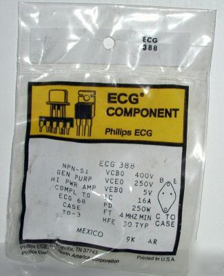 New NTE388 ECG388 npn high power transistor 