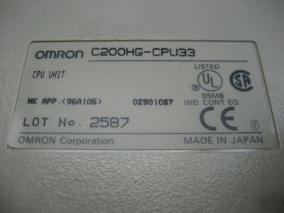 Omron C200HG-CPU33 cpu unit C200HGCPU33 w/C200HW-COM01
