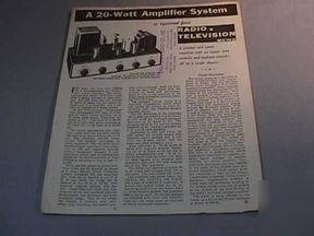 Vintage eico 20 watt power amplifier system ad