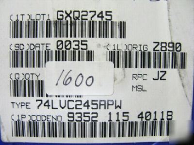 1000 MC74LCX244DWR2, 1600 74LVC245APW, 2250 SN74LS14DR2