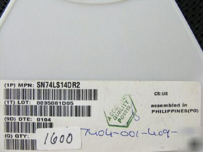 1000 MC74LCX244DWR2, 1600 74LVC245APW, 2250 SN74LS14DR2