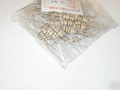 Carbon film resistors 2 watt 15 ohms pk of 100